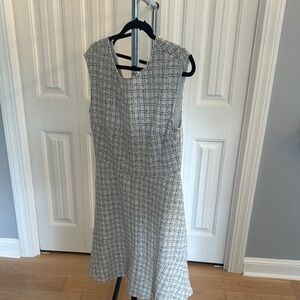 Elegant Black and White Tweed Dress